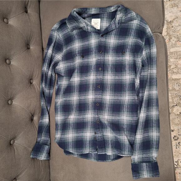 Lot of 3: Men's Cotton Flannel Shirts, M, Button Down, Long Sleeve, Blue, Gray - Picture 3 of 9